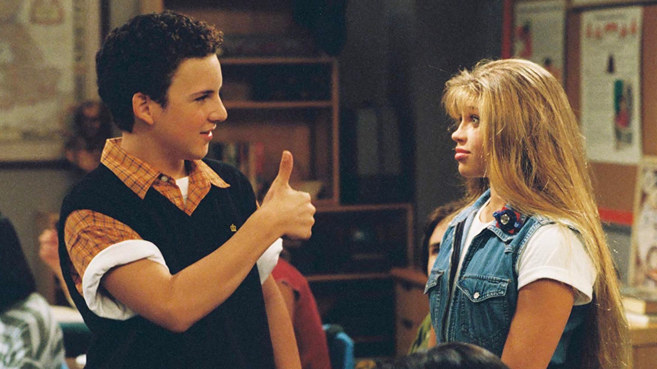 Ben Savage and Topanga from Boy Meets World