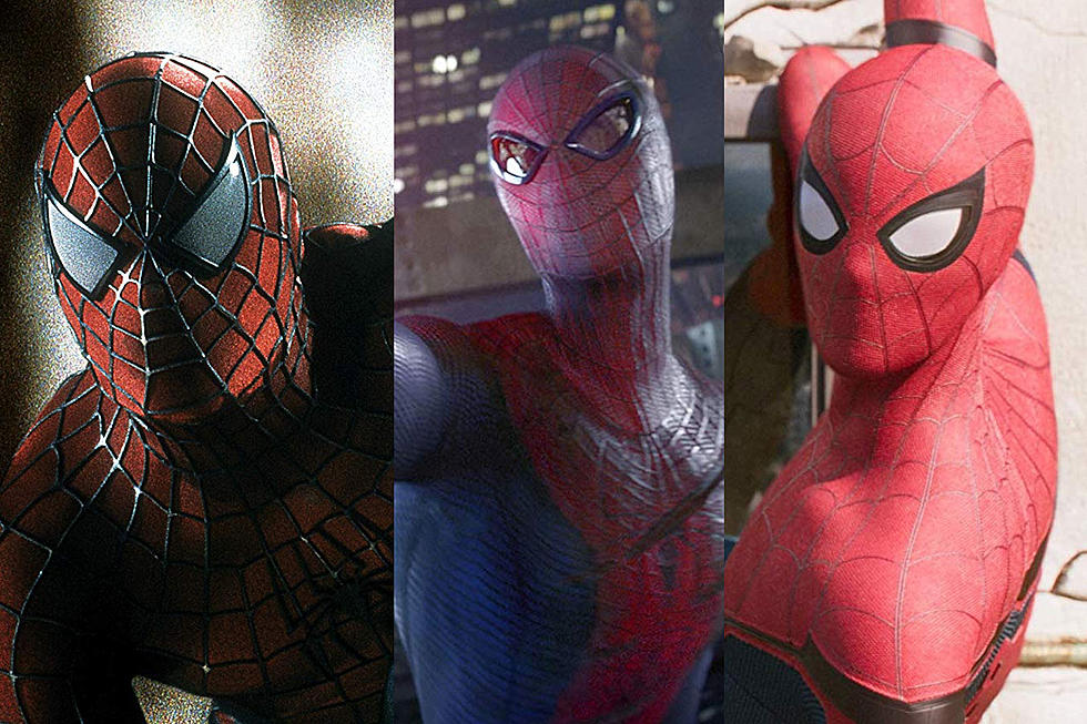 Tom Holland, Andrew Garfield, and Tobey Maguire as Spider-Man.