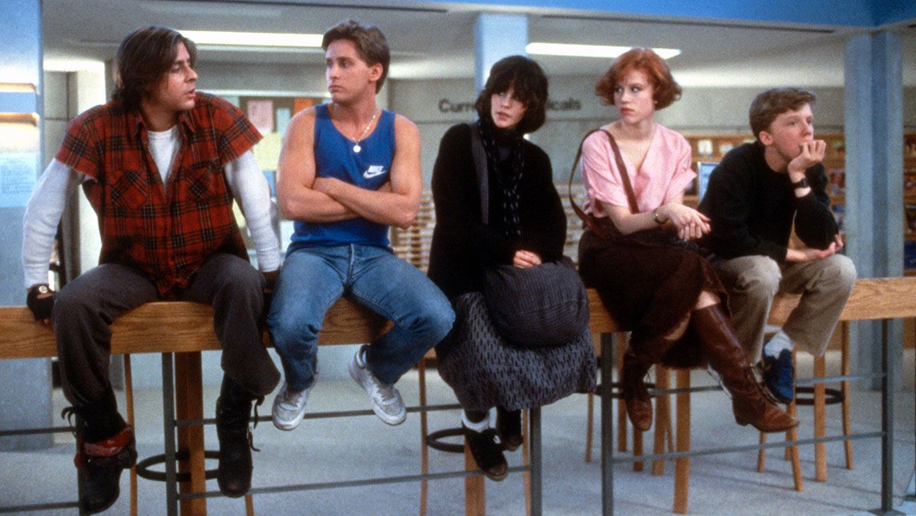 The brat pack cast of The Breakfast Club sits down