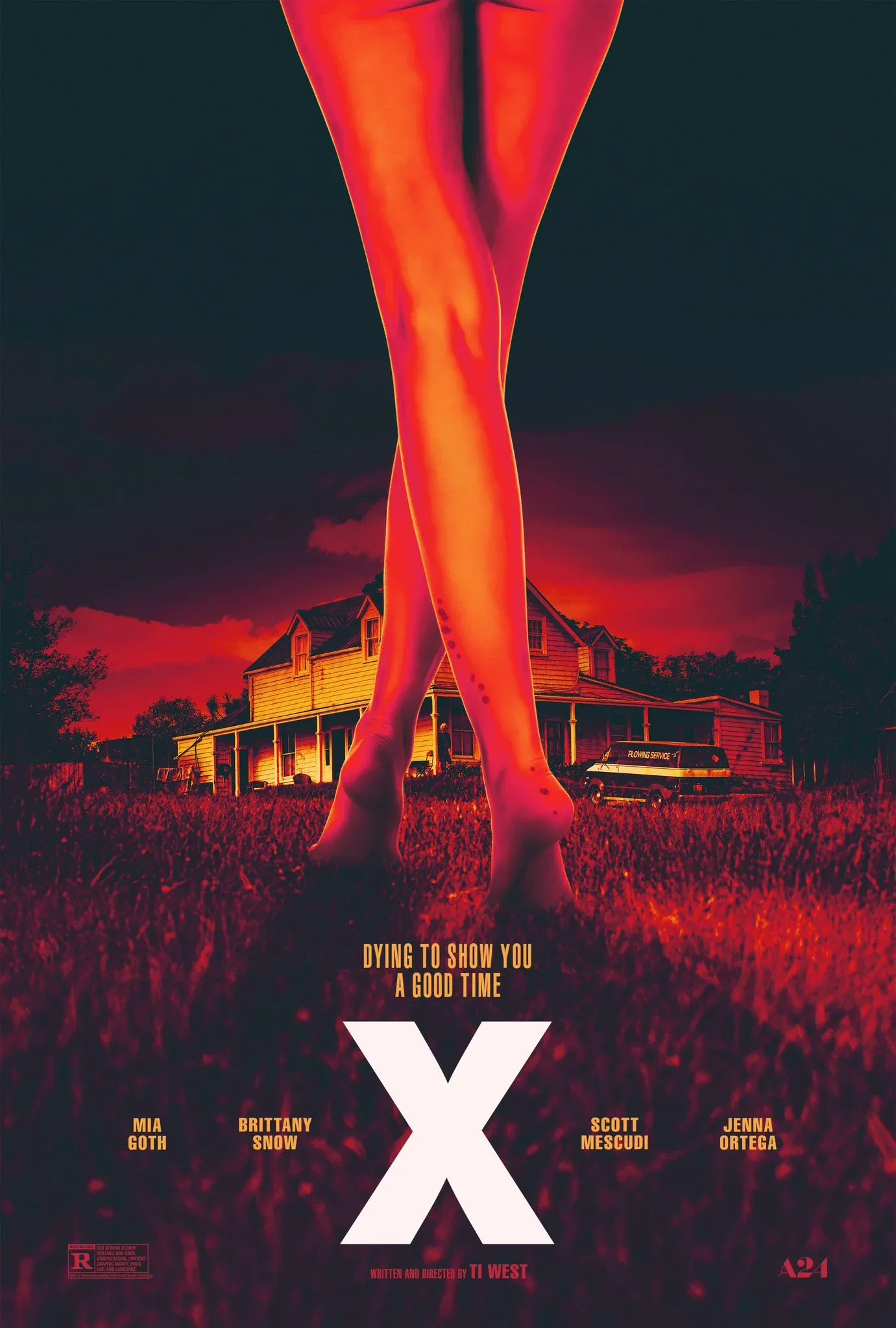 Poster for A24's horror film X 