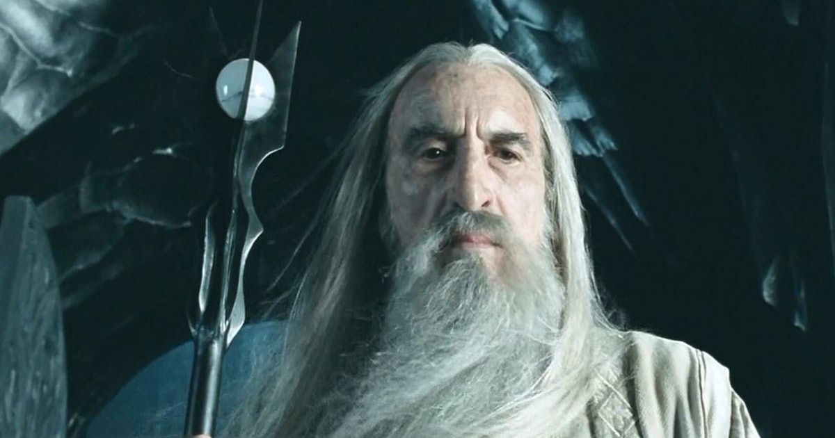 Saruman played by Christopher Lee