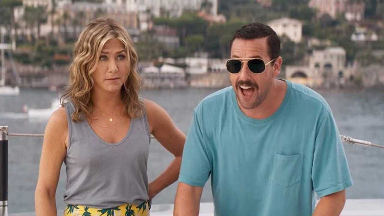 Jennifer Aniston and Adam Sandler in Murder Mystery