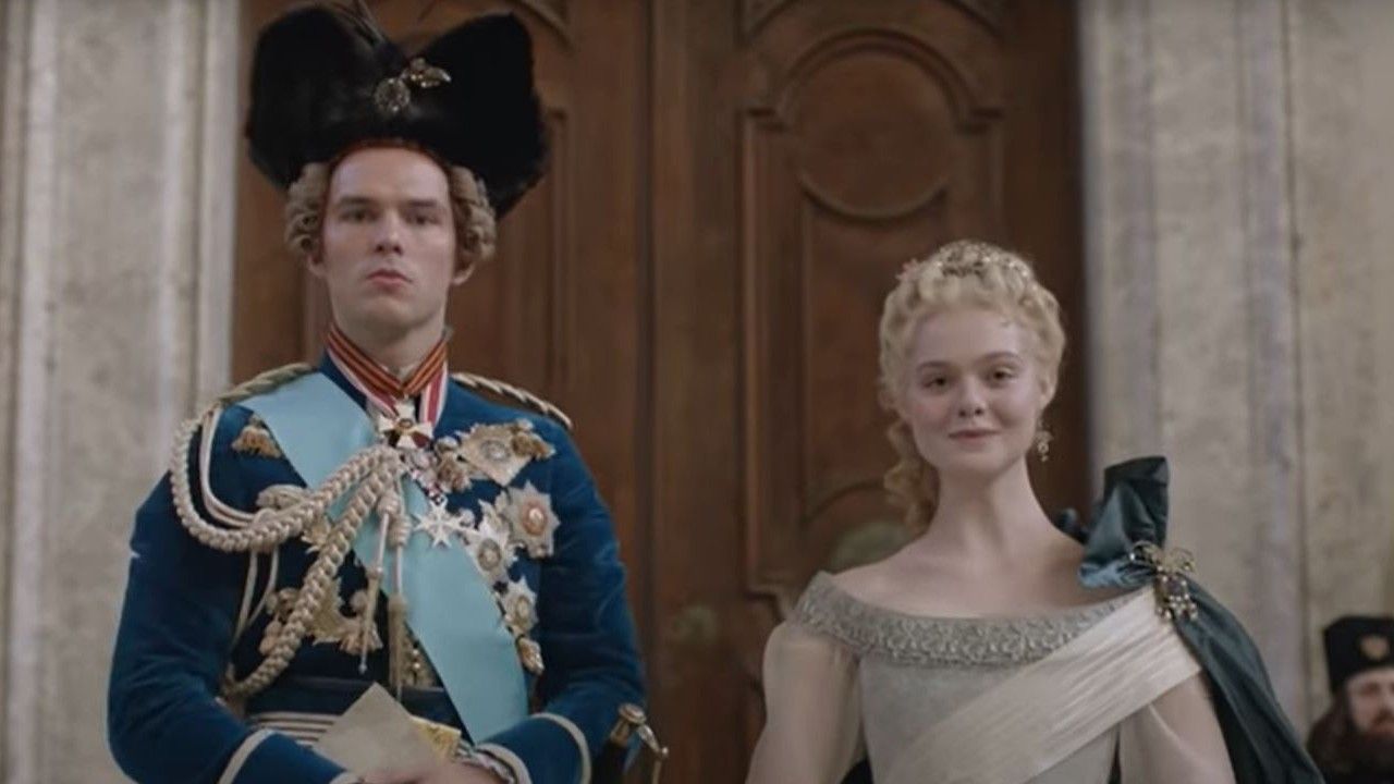 Hulu The Great Elle Fanning Nicholas Hoult as Catherine and Peter