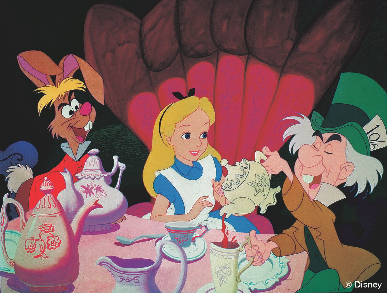 Alice in Wonderland with her friends