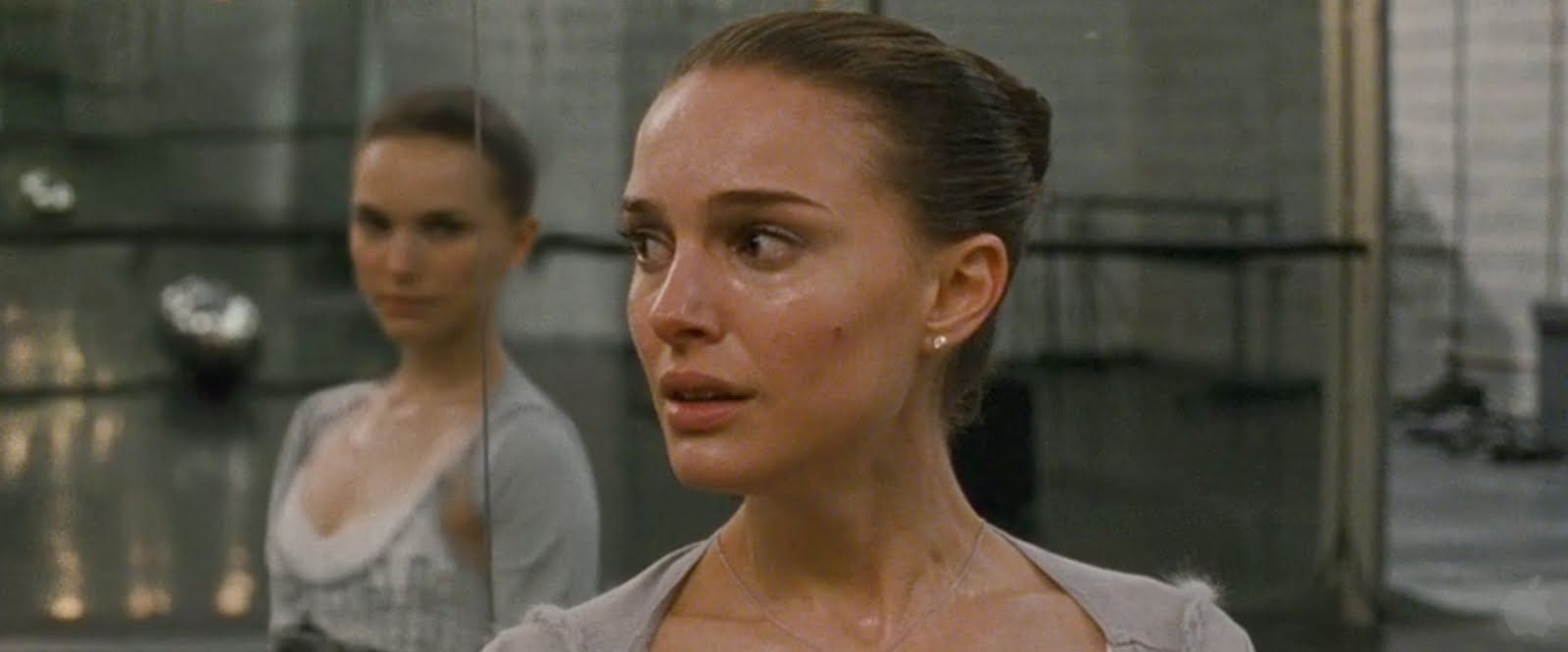 Nina Sayers (Natalie Portman) hallucinates as she is confronted with the duality of the role she has undertaken as the lead in Swan Lake.