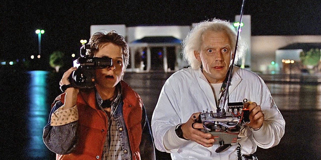 Michael-J-Fox-as-Marty-McFly-and-Christopher-Lloyd-as-Doc-Brown-in-Back-To-The-Future