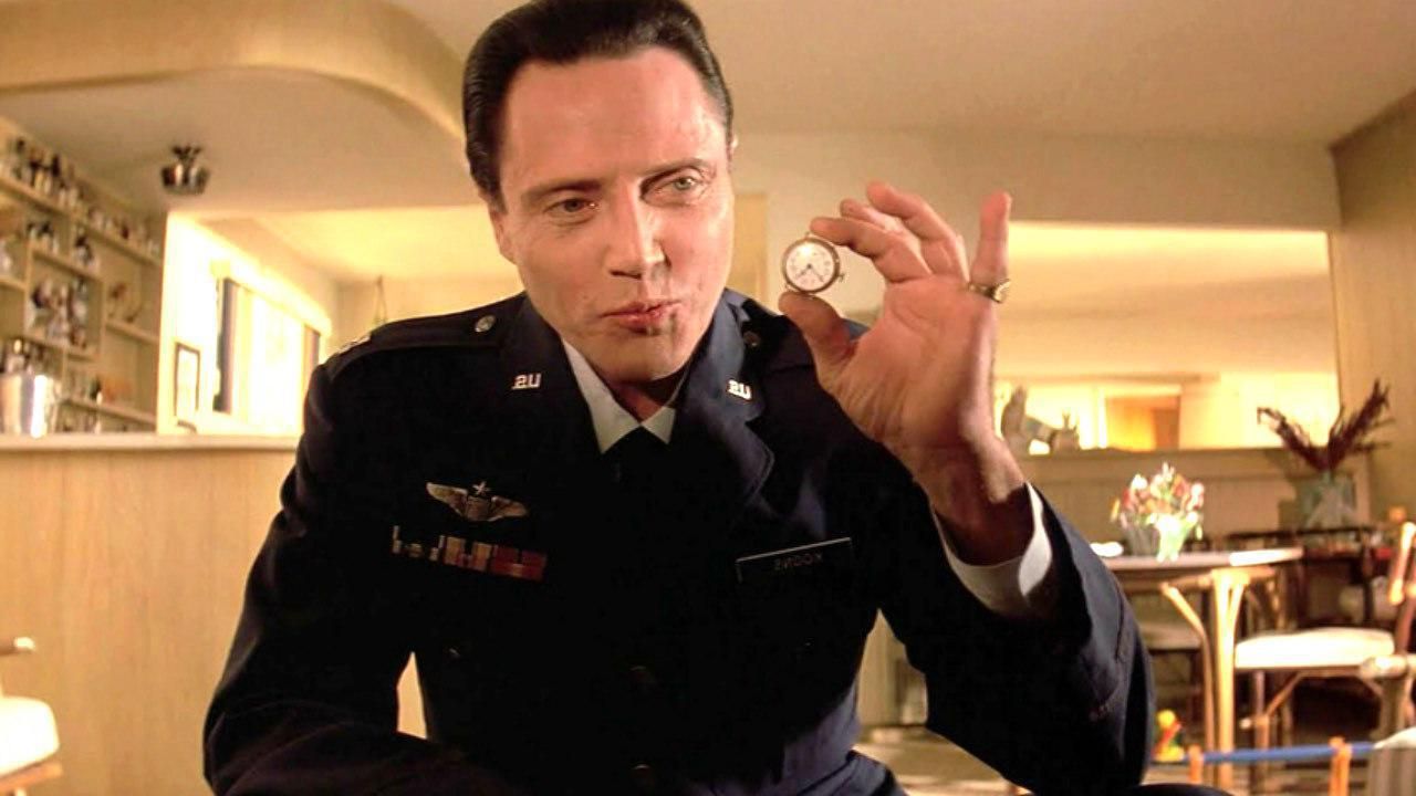 Christopher Walken holds the watch that Bruce Willis' father kept in his butt during the war, in Pulp Fiction's ridiculous flashback