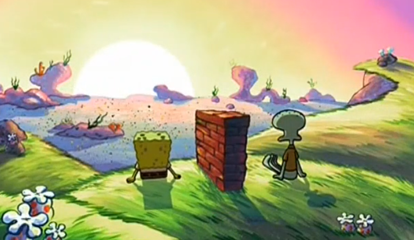 Spongebob and Squidward in the sunset