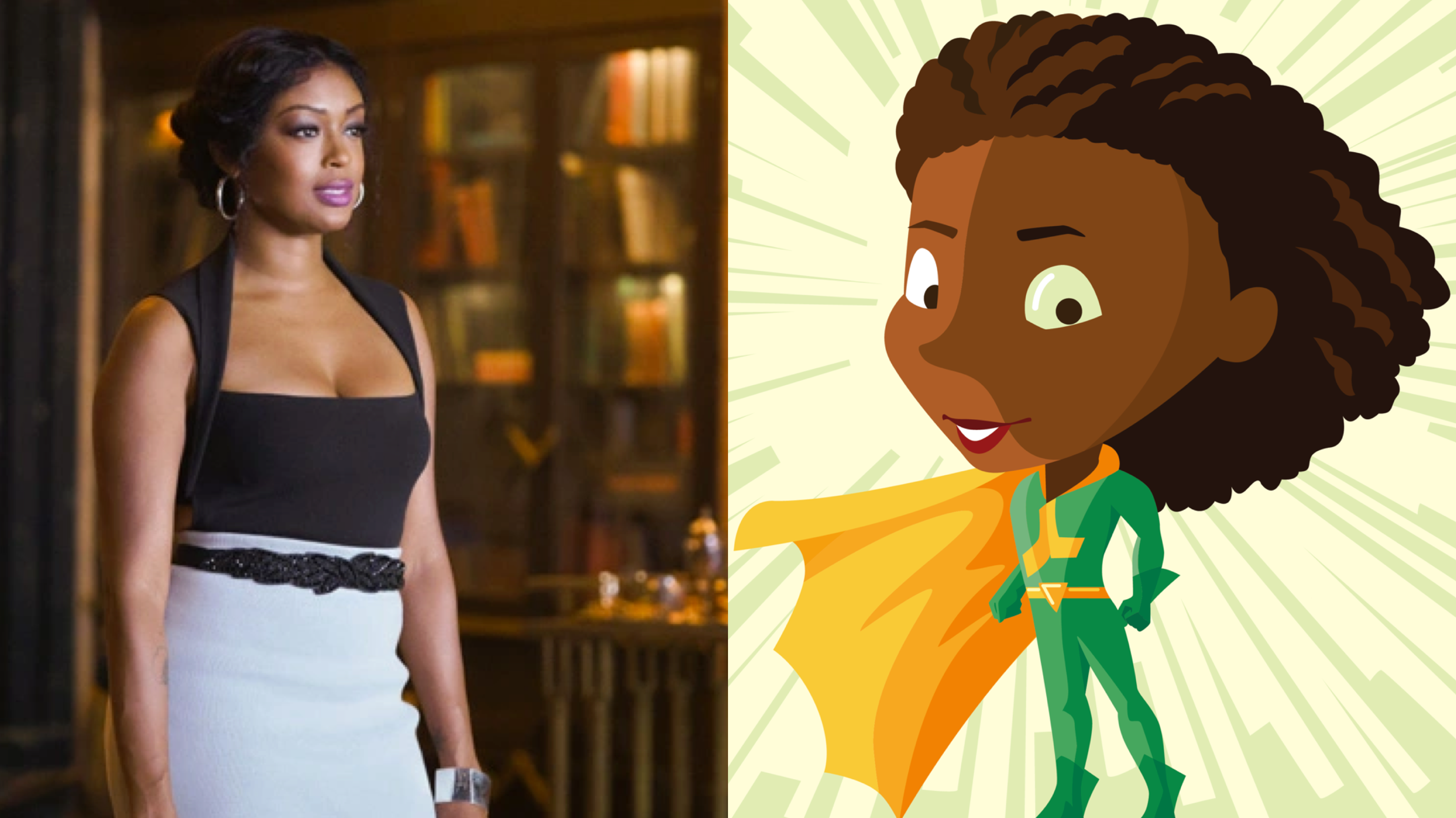 Javicia Leslie in Batwoman and as a Puffs Power Pal