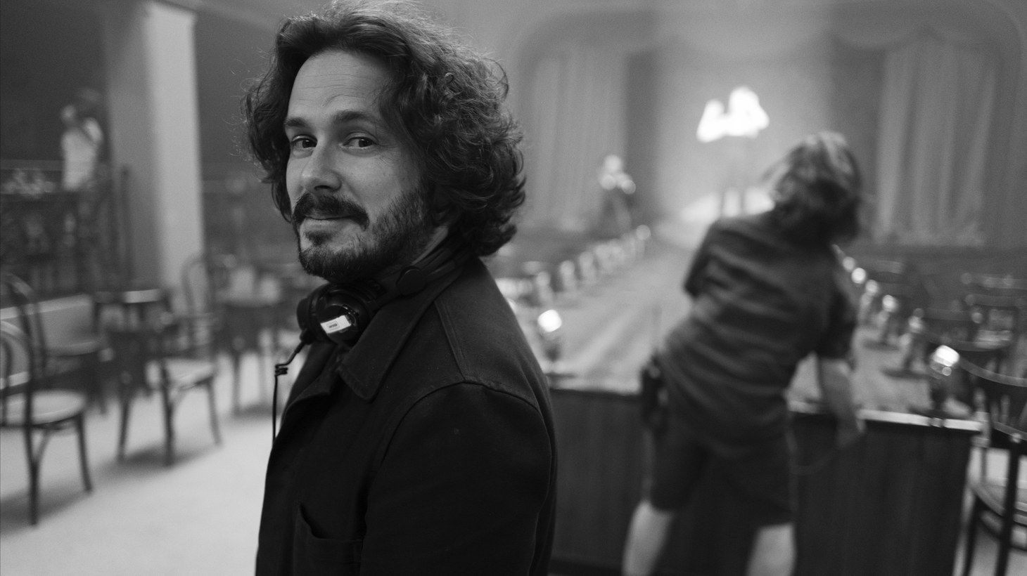 Edgar Wright on the set of Last Night in Soho