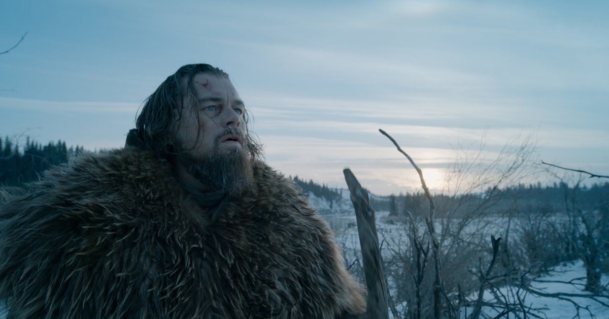 the-revenant star dicaprio wearing fur in the snow