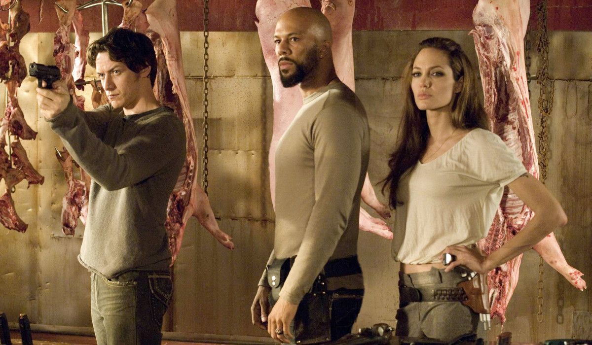 Common and Angelina Jolie training James McAvoy in Wanted.