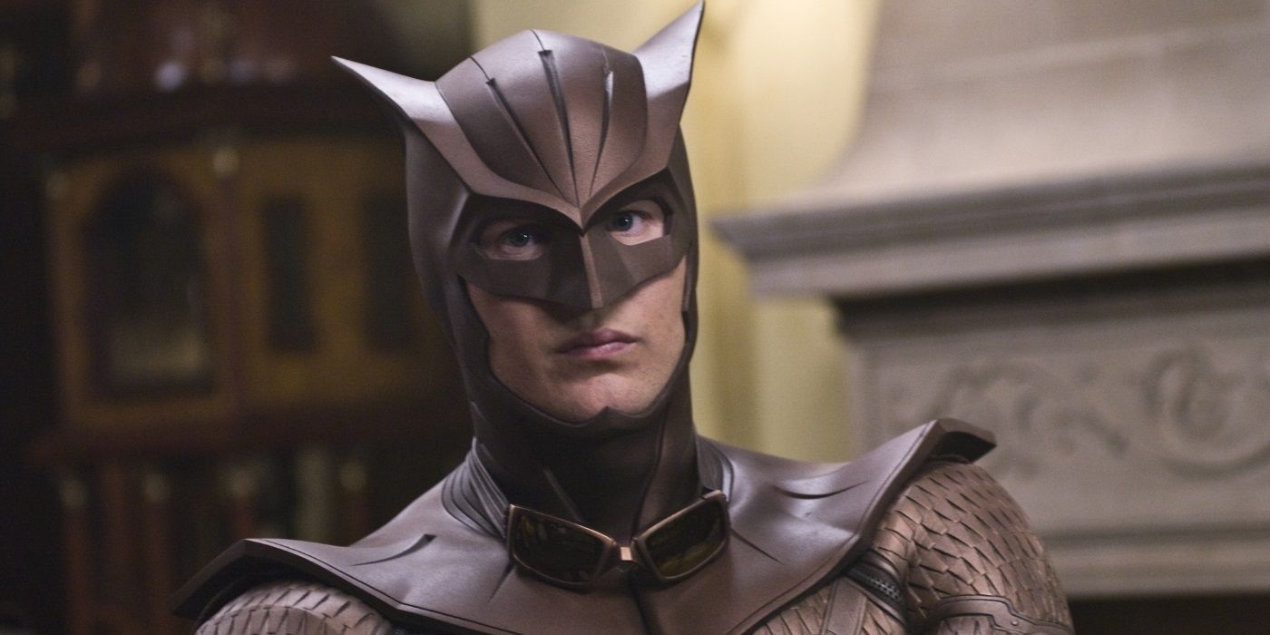 Nite Owl II stands stoically in Watchmen