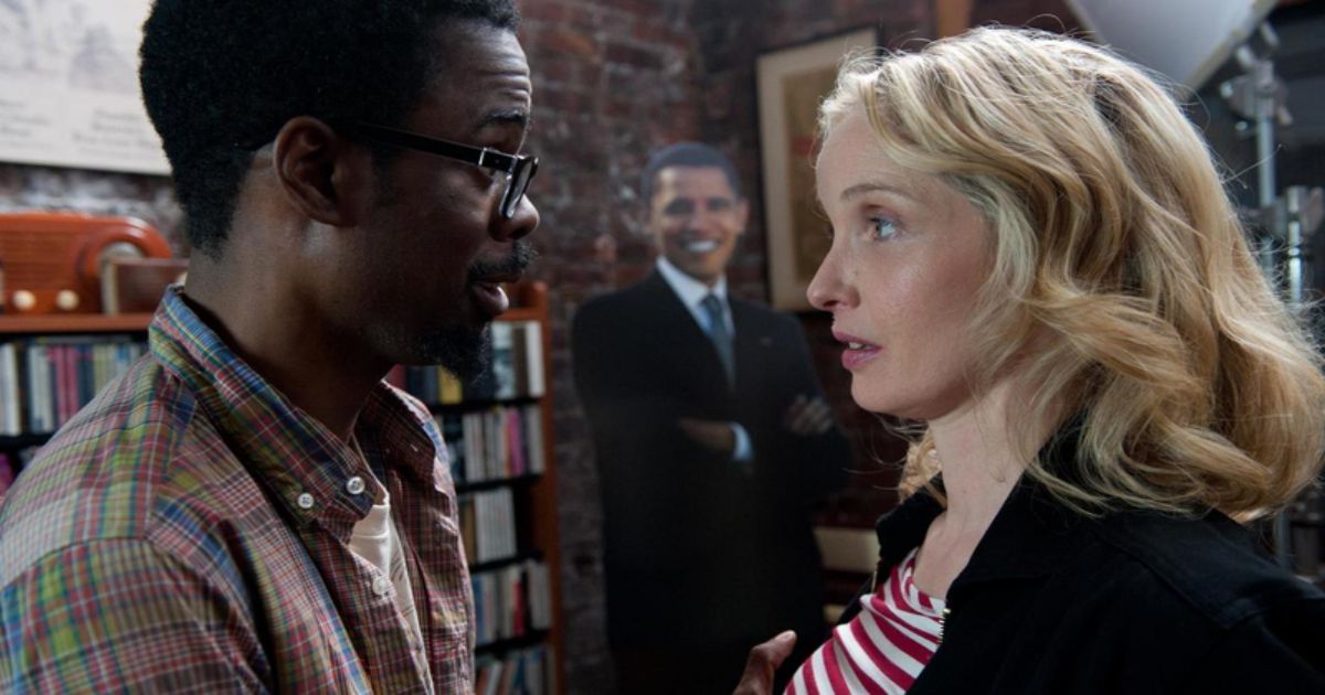 Rock and Delpy on either sides of an Obama cutout in 2 Days in New York