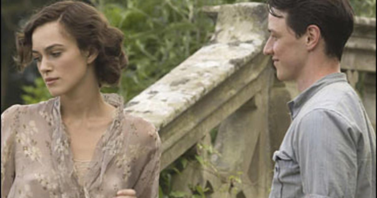 Keira Knightley and James McAvoy flirt in Atonement