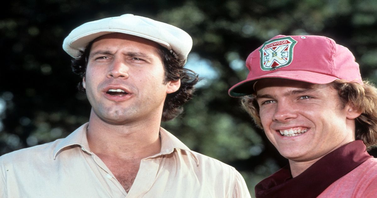 Chase in golf clothes in Caddyshack