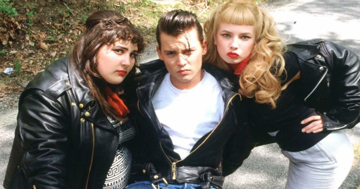 Johnny Depp flanked by tough women in Cry Baby