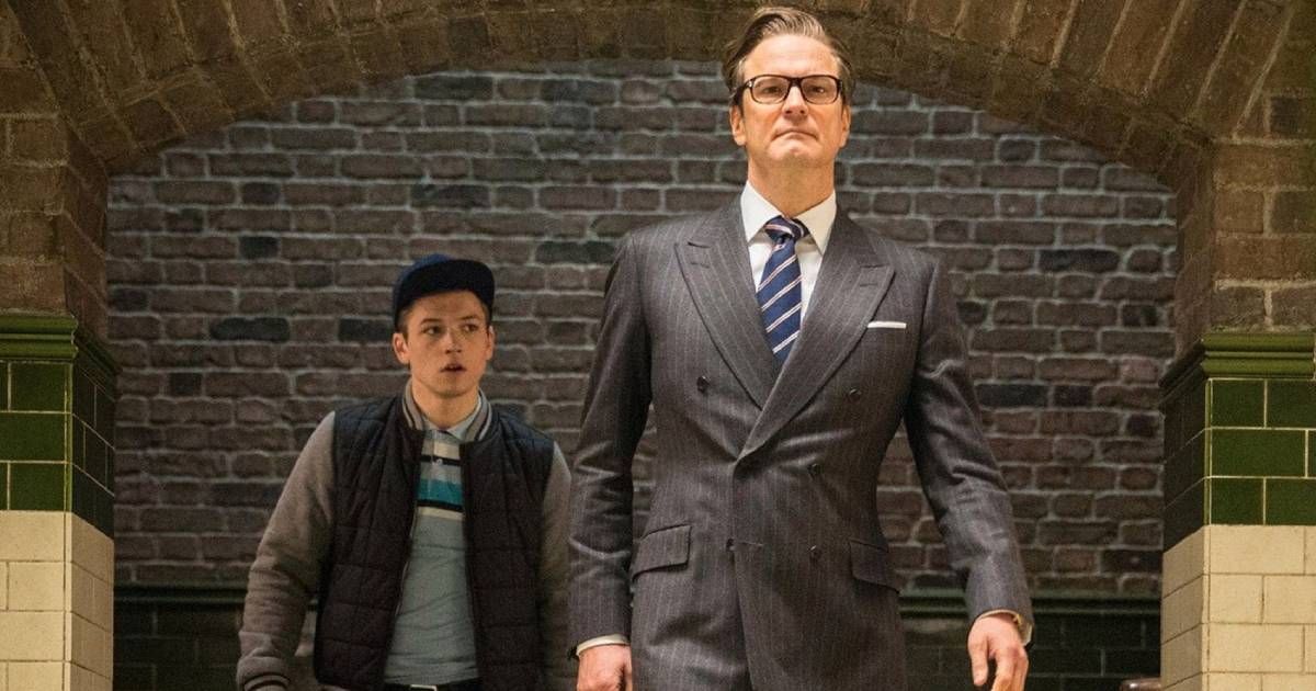 Taron Egerton and Colin Firth in Kingsman: The Secret Service (2014)