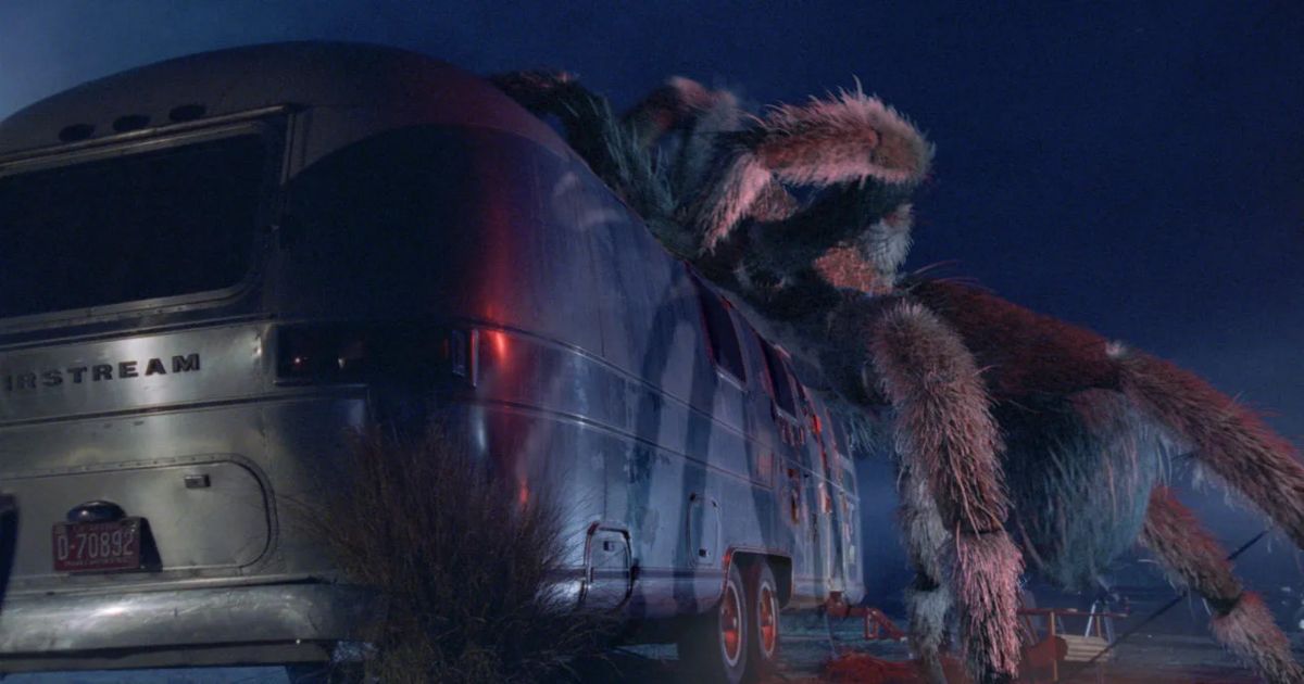 A giant spider on an RV in Eight Legged Freaks