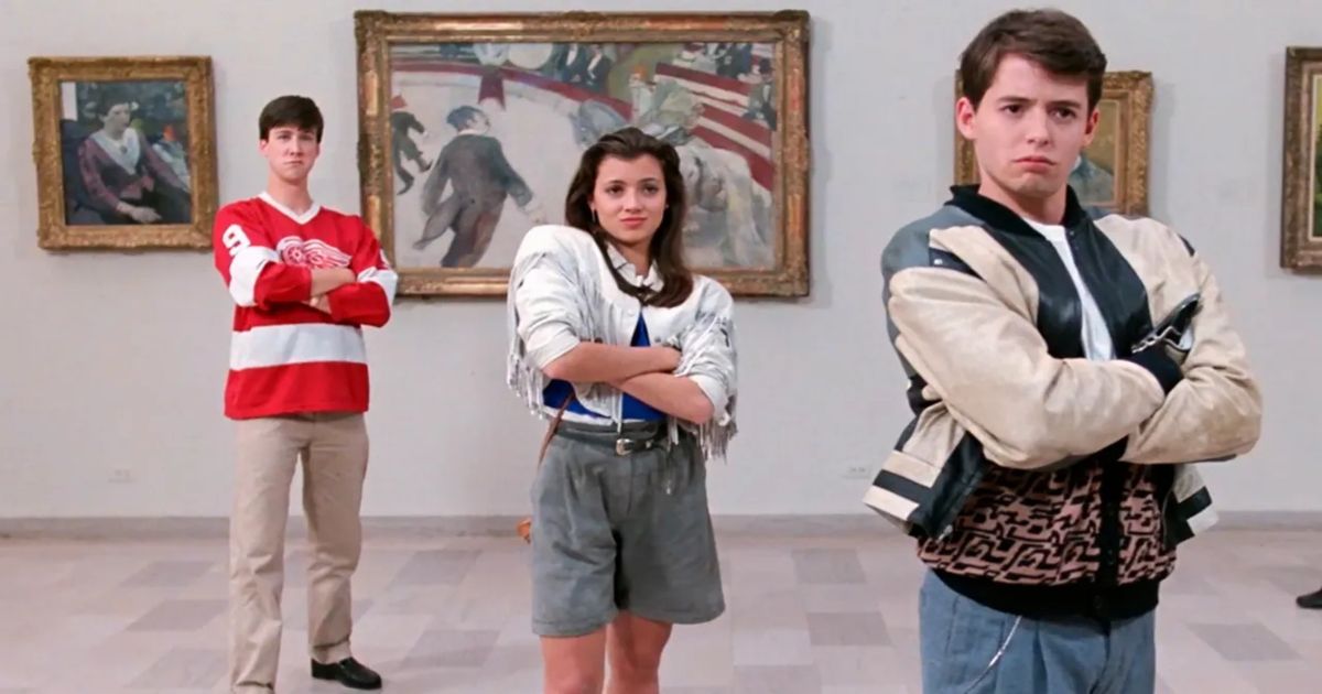 The cast of Ferris Buellers Day Off in a museum