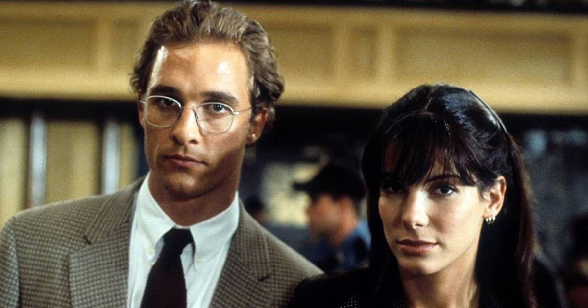 Matthew McConaughey and Sandra Bullock in The Jury (1996)