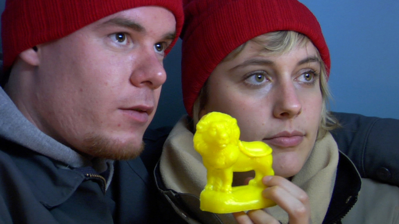 Nights and Weekends Joe Swanberg and Greta Gerwig hold a yellow rubber ducky