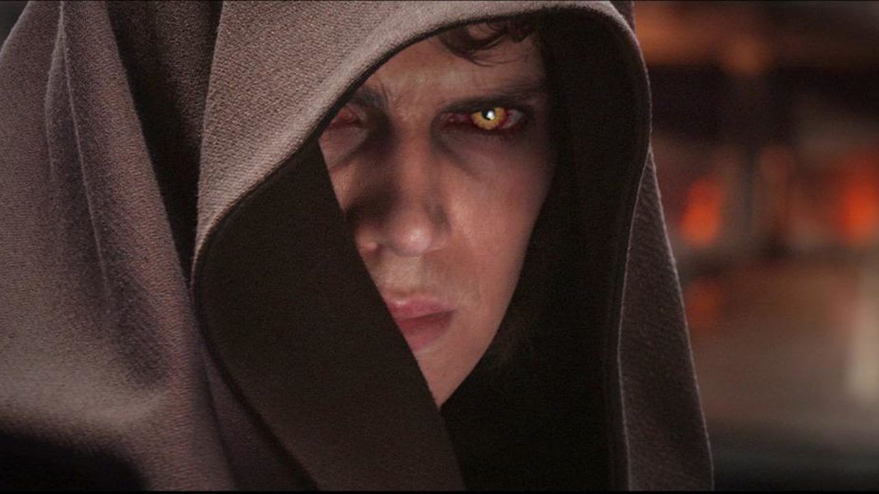 Anakin in Revenge of the Sith looking like a villain