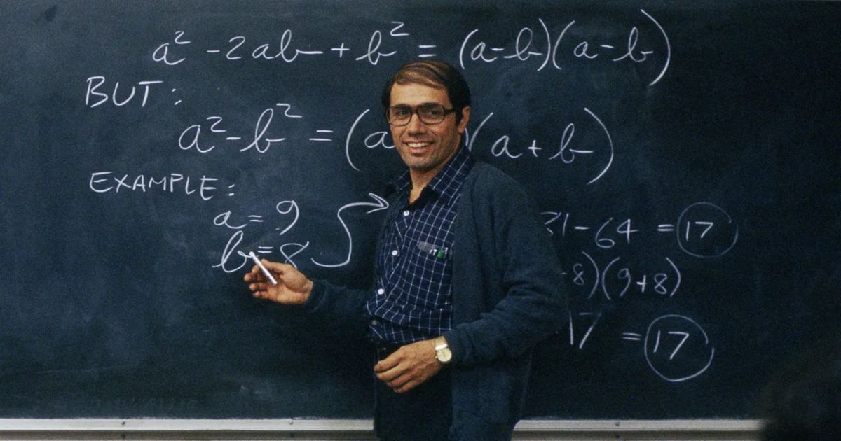 Olmos at the chalkboard in Stand and Deliver