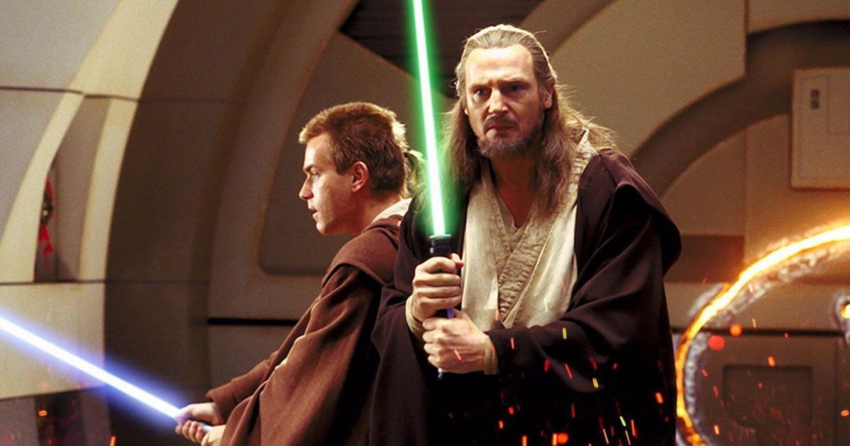 Liam Neeson and Ewan McGegor have lightsabers