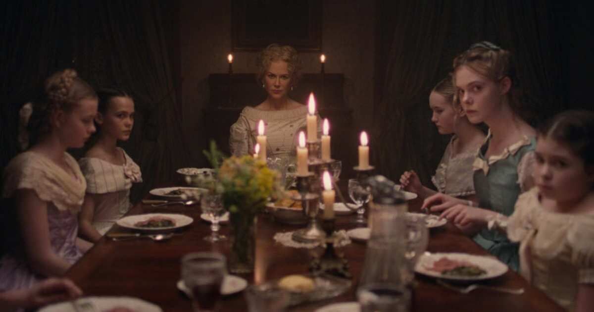 The Beguiled cast at a dinner table