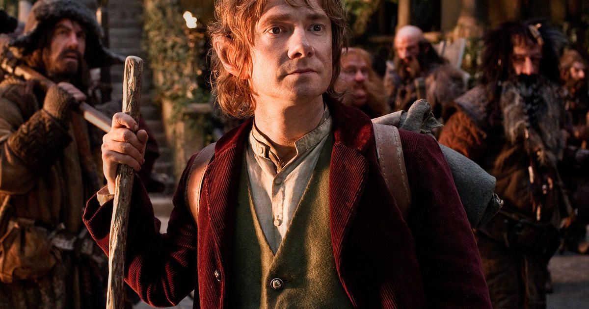 Bilbo grips his walking stick in The Hobbit An Unexpected Journey