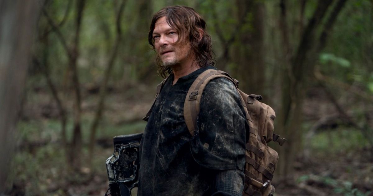 Daryl Dixon in the woods in The Walking Dead