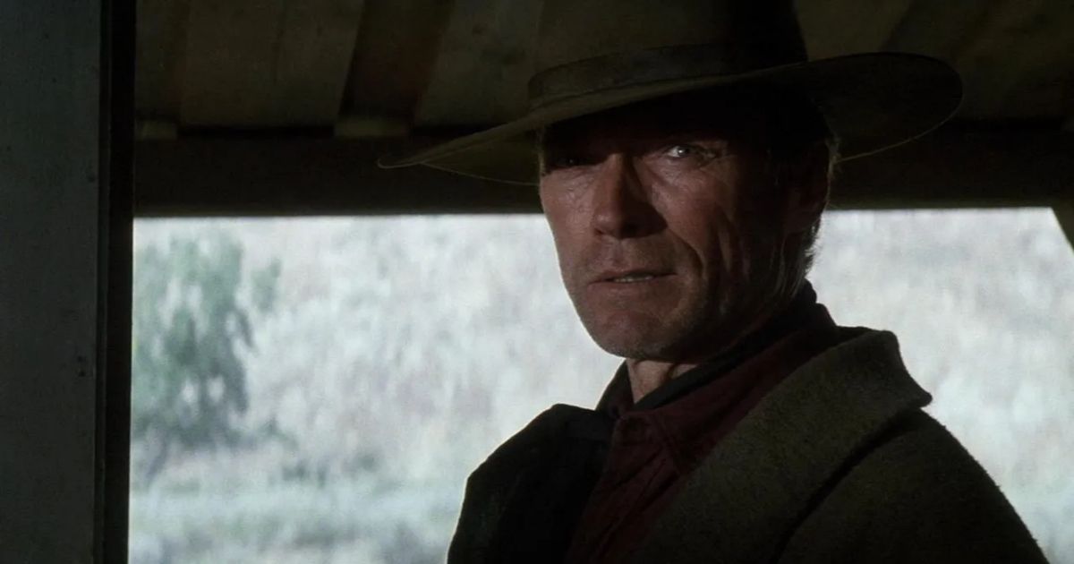 Clint Eastwood as a cowboy in a doorway in Unforgiven