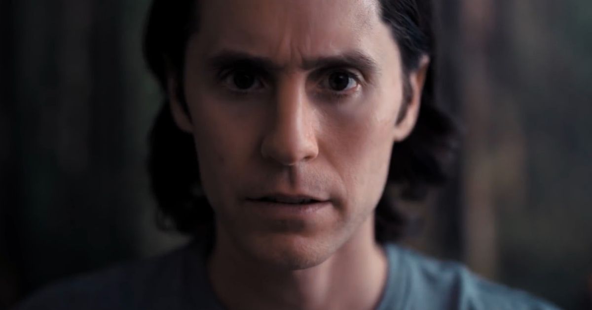 Close-up of Leto's worried face in WeCrashed 