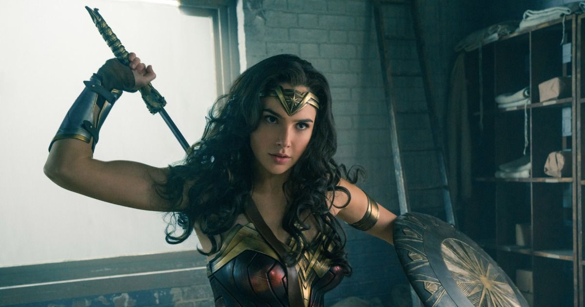 Wonder Woman draws a sword from behind her back in one of the best superhero movies ever made