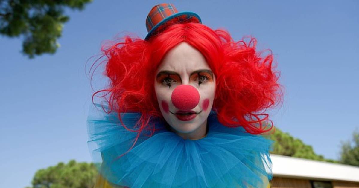 Comer as a clown in Killing Eve