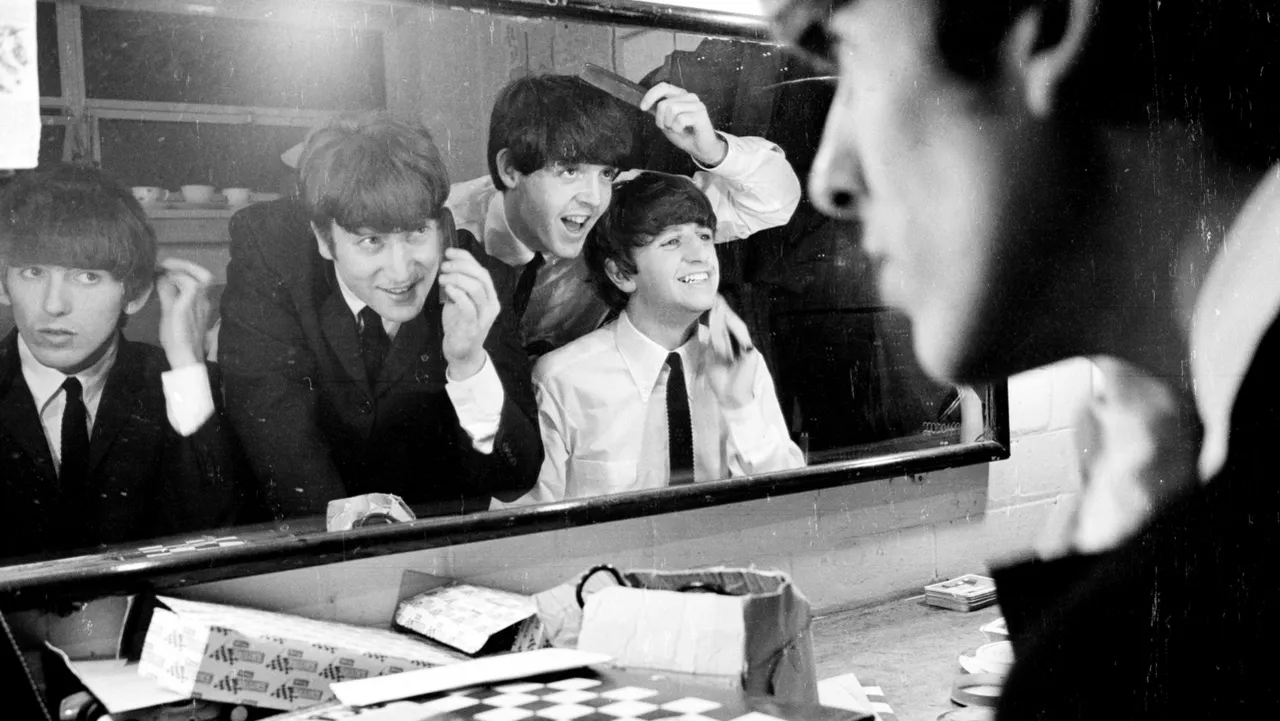 The Beatles at a restaurant in Eight Days a Week