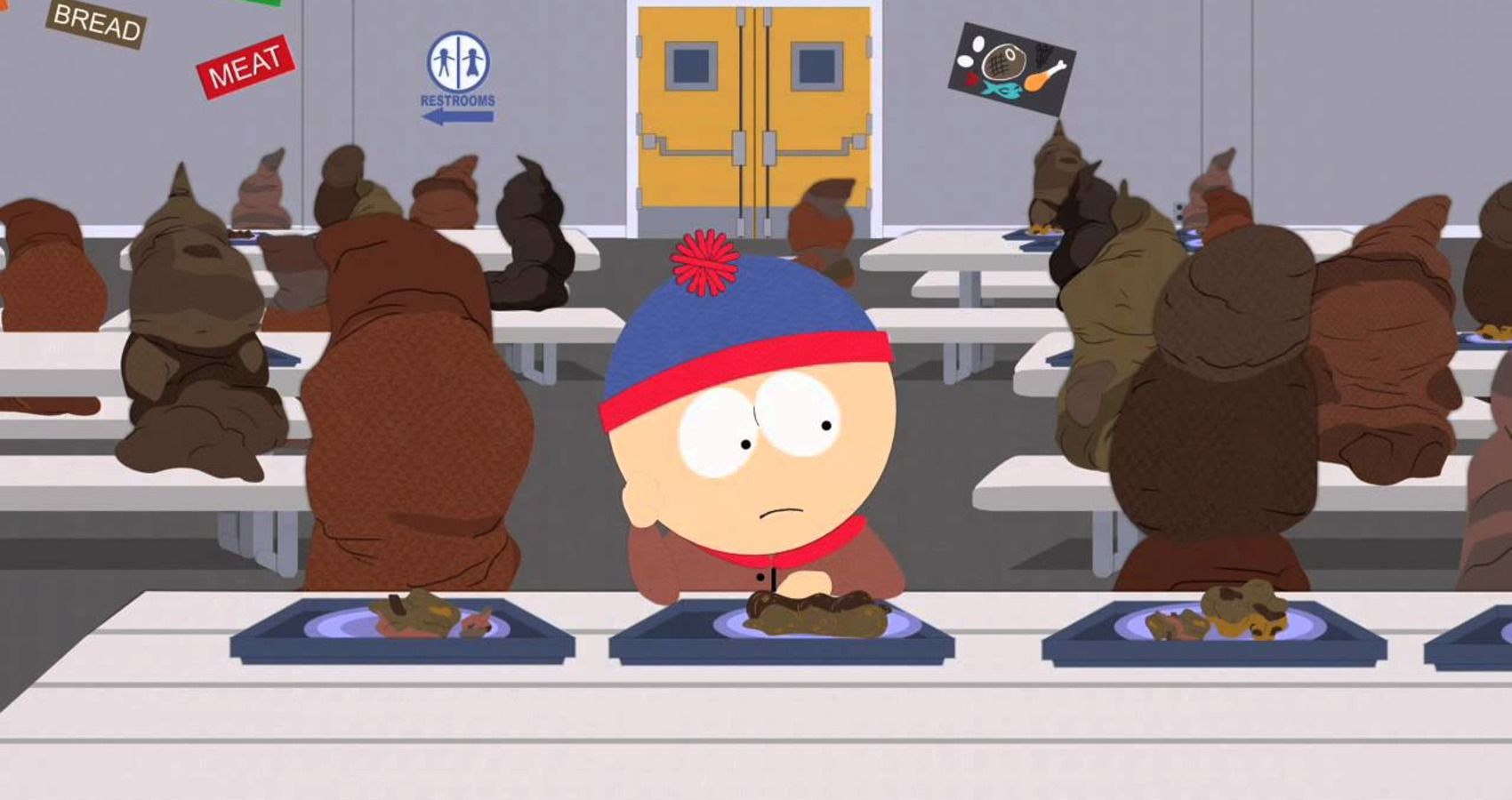 south park stan sitting at a table 