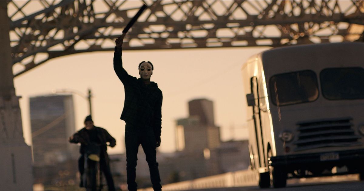 Masked assailants are on the street in The Purge Anarchy