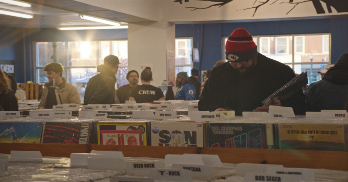 A man looks for records in a store in Vinyl Nation