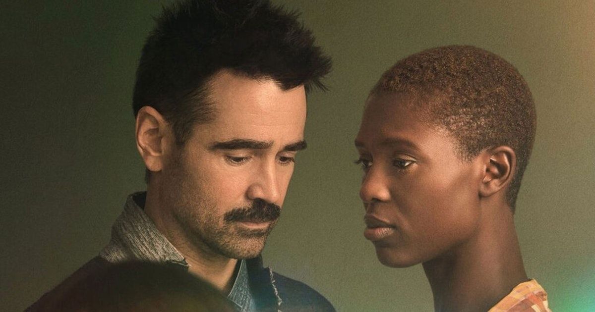 Woman looks at Colin Farrell in After Yang