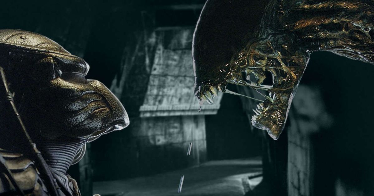 Alien and Predator stare at each other