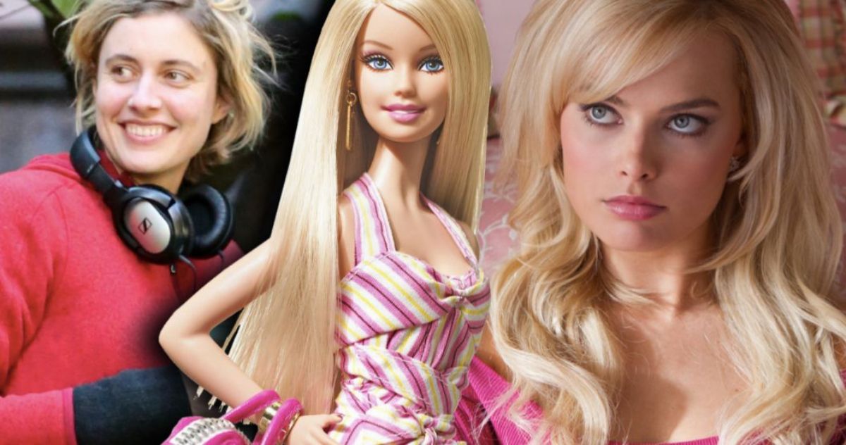 From left, Greta Gerwig, the Barbie doll, and Margot Robbie for the film Barbie