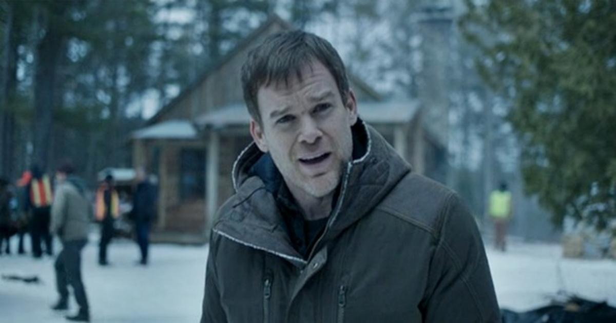 Michael C. Hall plays Dexter, looking into the camera in Dexter New Blood