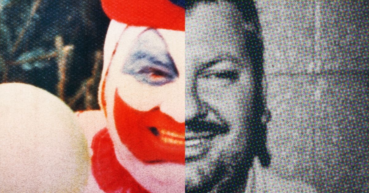 An image of John Wayne Gacy as a clown in The Gacy Tapes