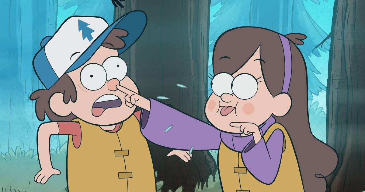 Mabel pokes Dipper in the nose and he doesn't take it well in Gravity Falls