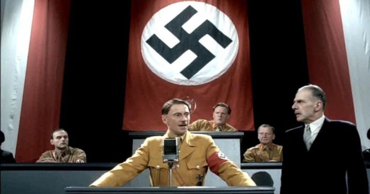 Robert Carlyle gives a speech as the Fuhrer in Hitler The Rise of Evil