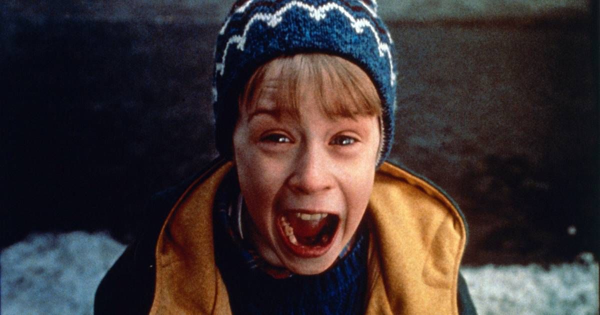 Macaulay Culkin as Kevin McCallister screaming in Home Alone