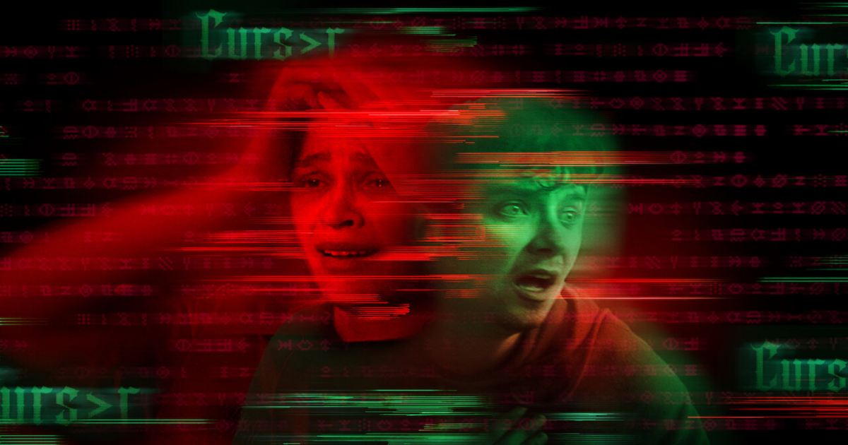 Iola Evans and Asa Butterfield in the computer code matrix of Choose or Die