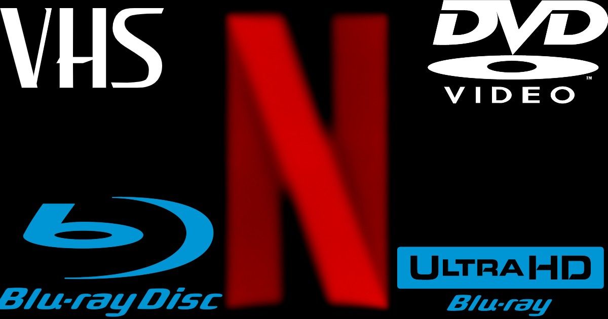 Different home video logos around the Netflix logo